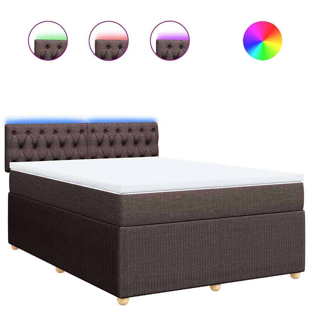 Thumbnail - vidaXL Boxspringbett mit Matratze Dunkelbraun 160x200 cm Stoff
