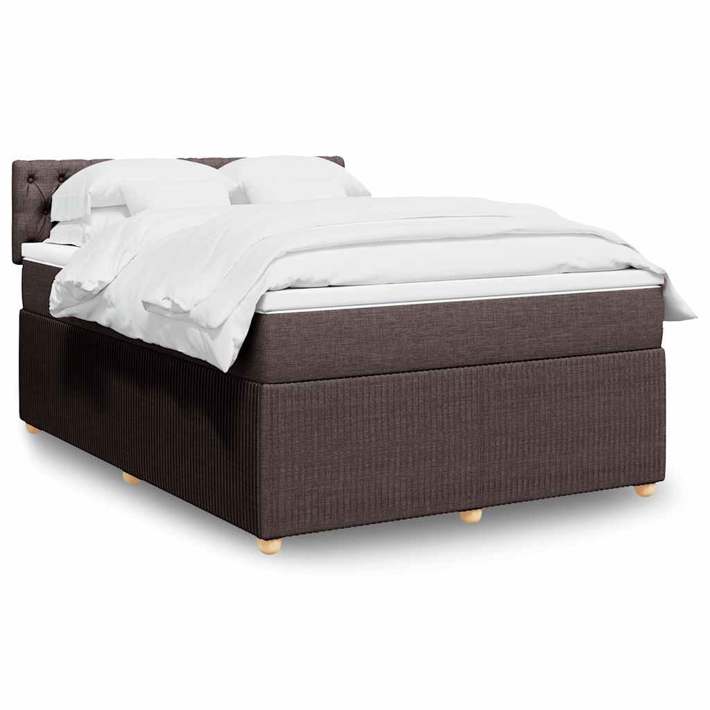 vidaXL Giroletto a Molle con Materasso Marrone Scuro 160x200cm Tessuto