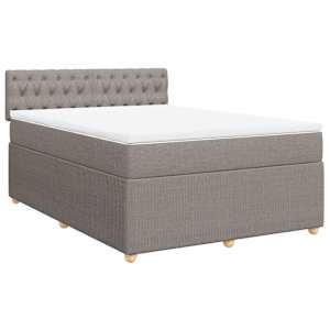 Box spring postel s matrací taupe 160x200 cm textil - obrázek 3