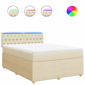 Box spring postel s matrací krémová 160x200 cm textil - obrázek 2