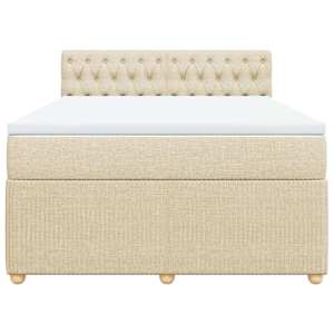 Box spring postel s matrací krémová 160x200 cm textil - obrázek 6