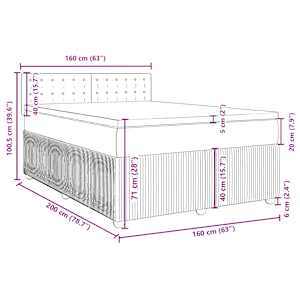 Box spring postel s matrací světle šedá 160 x 200 cm textil - obrázek 18