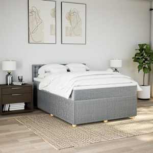 Box spring postel s matrací světle šedá 160 x 200 cm textil - obrázek 4