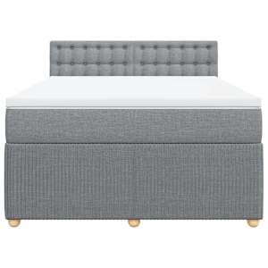 Box spring postel s matrací světle šedá 160 x 200 cm textil - obrázek 6