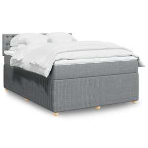 Box spring postelja z vzmetnico svetlo siva 160x200 cm žamet