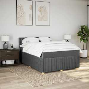Box spring postel s matrací tmavě šedá 160x200 cm textil - obrázek 4