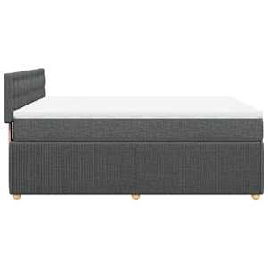 Box spring postel s matrací tmavě šedá 160x200 cm textil - obrázek 7