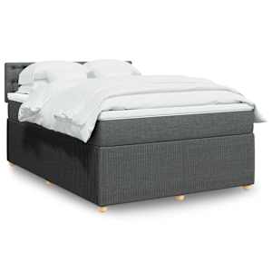Box spring postel s matrací tmavě šedá 160x200 cm textil - obrázek 1