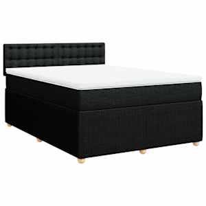 Box spring postel s matrací černá 160x200 cm textil - obrázek 3