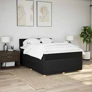 Box spring postel s matrací černá 160x200 cm textil - obrázek 4
