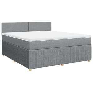 Box spring postel s matrací světle šedá 180 x 200 cm textil - obrázek 3