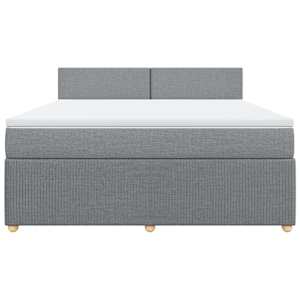 Box spring postel s matrací světle šedá 180 x 200 cm textil - obrázek 6