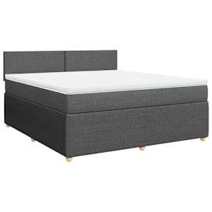 Box spring postel s matrací tmavě šedá 180x200 cm textil - obrázek 3