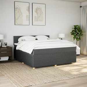 Box spring postel s matrací tmavě šedá 180x200 cm textil - obrázek 4