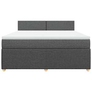 Box spring postel s matrací tmavě šedá 180x200 cm textil - obrázek 6