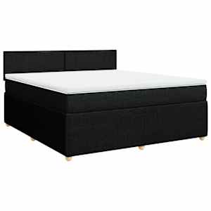 Box spring postel s matrací černá 180x200 cm textil - obrázek 3