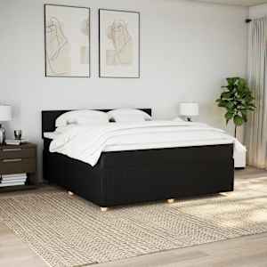 Box spring postel s matrací černá 180x200 cm textil - obrázek 4