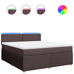 Box spring postel s matrací tmavě hnědá 180x200 cm textil - obrázek 2