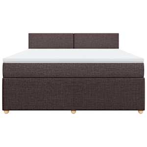 Box spring postel s matrací tmavě hnědá 180x200 cm textil - obrázek 6