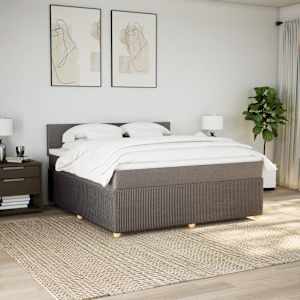 Box spring postel s matrací taupe 180x200 cm textil - obrázek 4