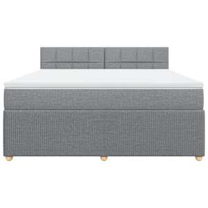 Box spring postel s matrací světle šedá 180 x 200 cm textil - obrázek 6