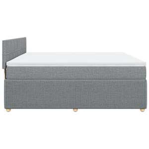 Box spring postel s matrací světle šedá 180 x 200 cm textil - obrázek 7