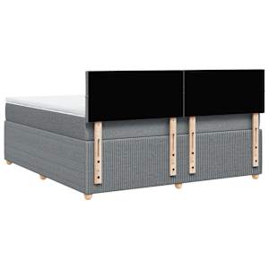 Box spring postel s matrací světle šedá 180 x 200 cm textil - obrázek 8