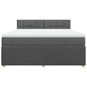 Box spring postel s matrací tmavě šedá 180x200 cm textil - obrázek 6