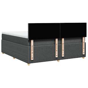 Box spring postel s matrací tmavě šedá 180x200 cm textil - obrázek 8
