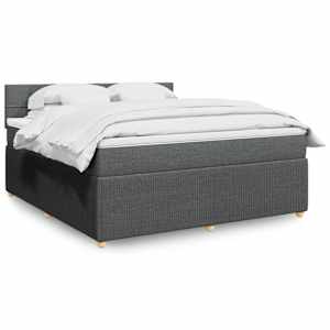 Box spring postel s matrací tmavě šedá 180x200 cm textil - obrázek 1