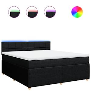 Box spring postel s matrací černá 180x200 cm textil - obrázek 2