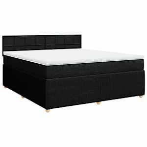 Box spring postel s matrací černá 180x200 cm textil - obrázek 3