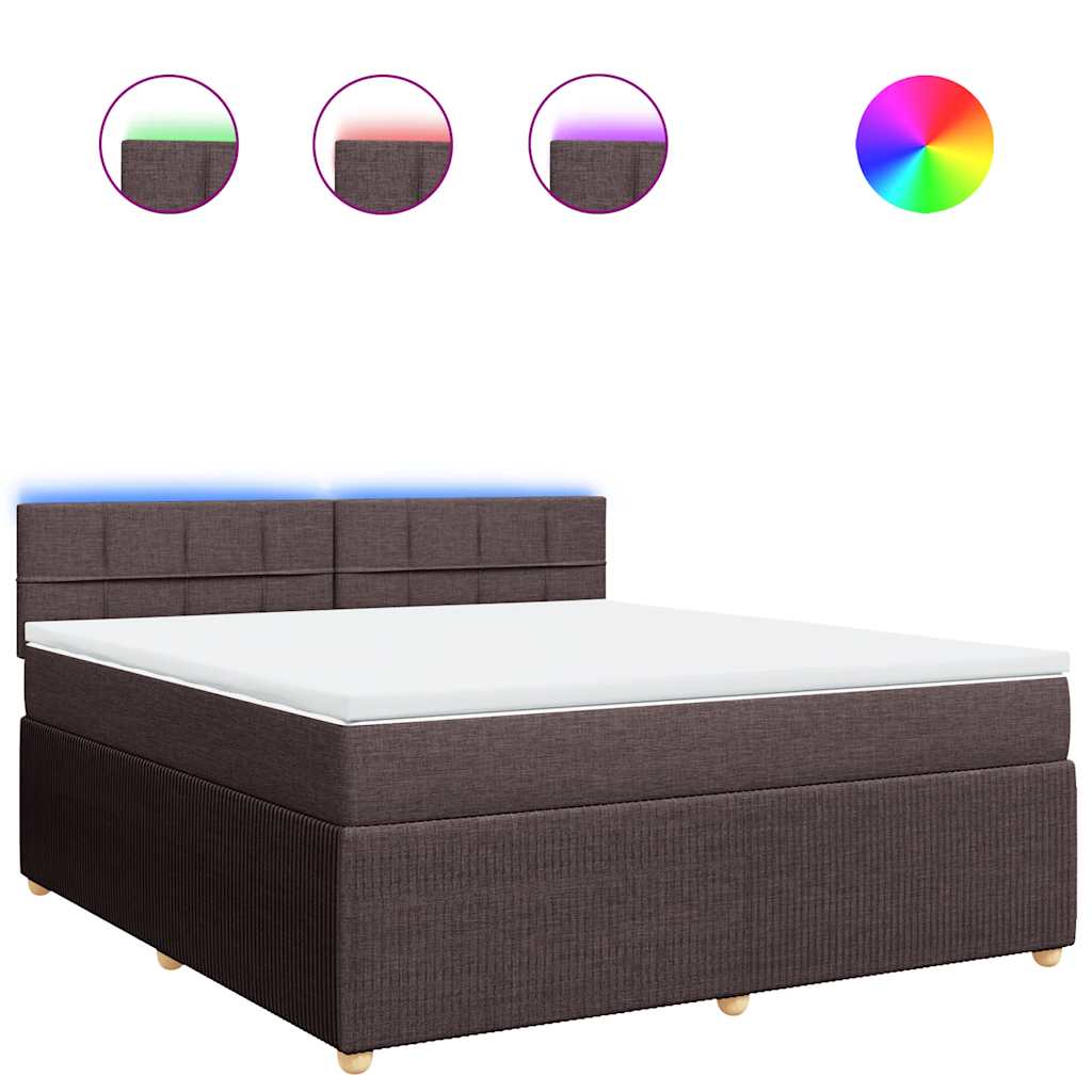 vidaXL Box spring postel s matrací tmavě hnědá 180x200 cm textil