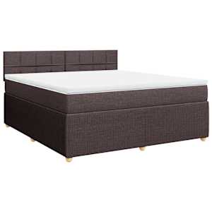 Box spring postel s matrací tmavě hnědá 180x200 cm textil - obrázek 3