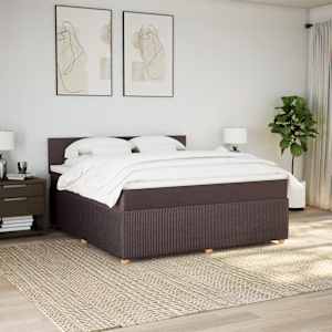 Box spring postel s matrací tmavě hnědá 180x200 cm textil - obrázek 4