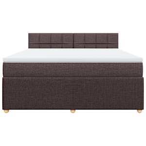 Box spring postel s matrací tmavě hnědá 180x200 cm textil - obrázek 6