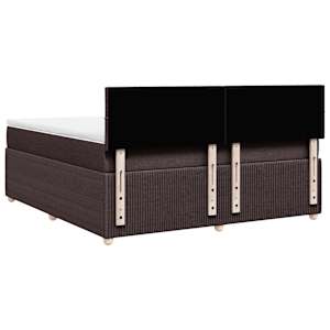 Box spring postel s matrací tmavě hnědá 180x200 cm textil - obrázek 8