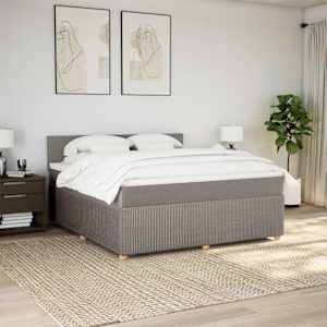 Box spring postel s matrací taupe 180x200 cm textil - obrázek 4
