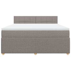 Box spring postel s matrací taupe 180x200 cm textil - obrázek 6