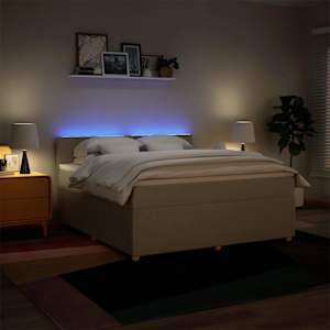 Box spring postel s matrací krémová 180x200 cm textil - obrázek 5