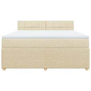 Box spring postel s matrací krémová 180x200 cm textil - obrázek 6