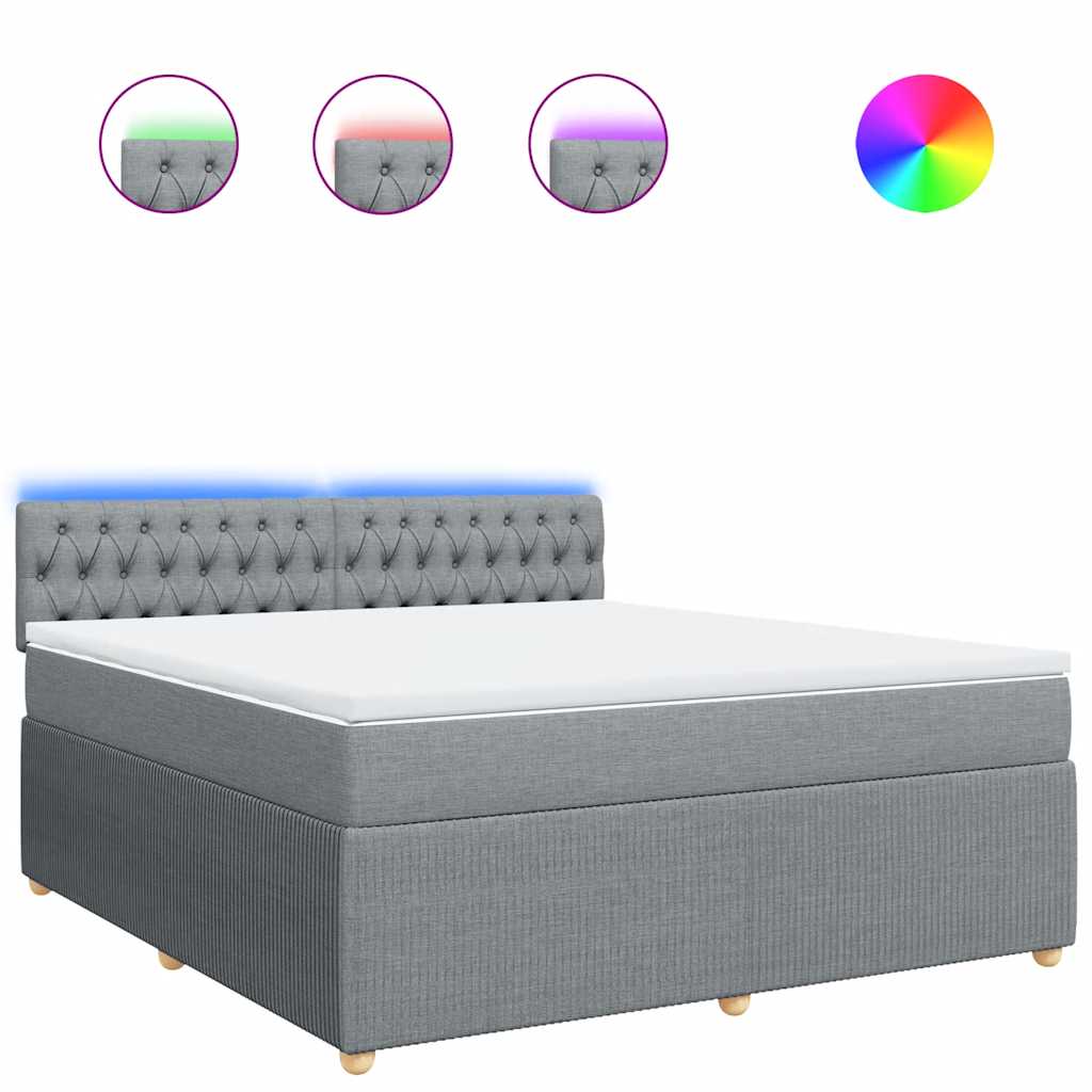 Thumbnail - vidaXL Boxspringbett mit Matratze Hellgrau 180x200 cm Stoff