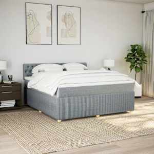 Box spring postel s matrací světle šedá 180 x 200 cm textil - obrázek 4