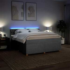 Box spring postel s matrací světle šedá 180 x 200 cm textil - obrázek 5