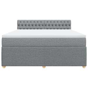Box spring postel s matrací světle šedá 180 x 200 cm textil - obrázek 6