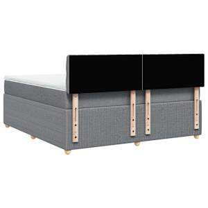 Box spring postel s matrací světle šedá 180 x 200 cm textil - obrázek 8