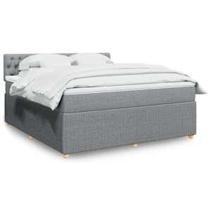 Box spring postel s matrací světle šedá 180 x 200 cm textil - obrázek 1
