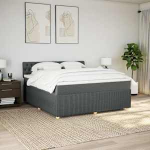 Box spring postel s matrací tmavě šedá 180x200 cm textil - obrázek 4