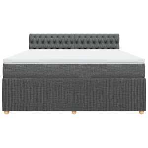 Box spring postel s matrací tmavě šedá 180x200 cm textil - obrázek 6