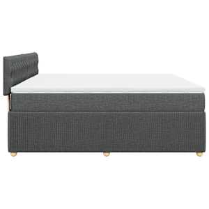 Box spring postel s matrací tmavě šedá 180x200 cm textil - obrázek 7